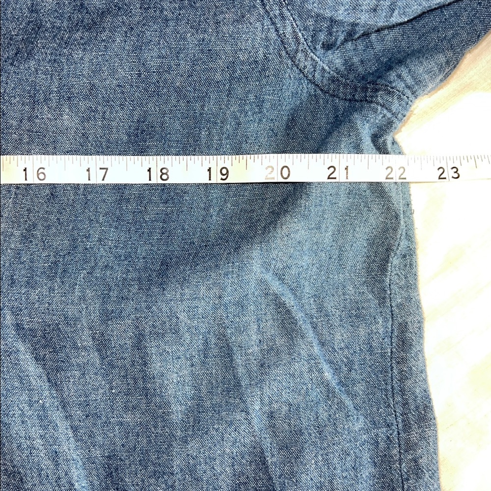 CP‎ Shades Indigo Cotton Twill Tunic Shirt Sz Medium - READ Pockets Lightweight - Picture 10 of 12